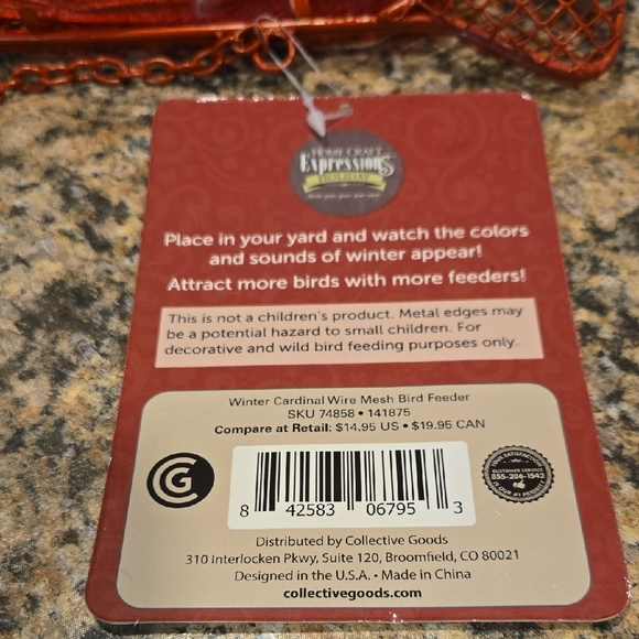 Red and Black Bird Feeder - Picture 6 of 6